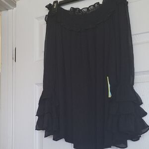 NWT CeCe Black Off the Shoulder Blouse